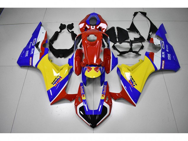 Carénage Moto Honda CBR 1000 RR 17-23 - Rouge Jaune Bleu HRC Red Bull