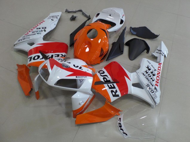 Carénage Moto Honda CBR 600 RR 05-06 - Orange Blanc Repsol