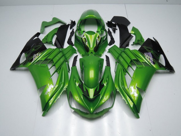 Carénage Moto Kawasaki ZX14R ZZR 1400 12-21 - Vert Flamme