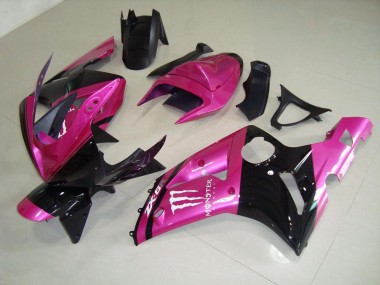 Carénage Moto Kawasaki ZX6R 03-04 - Rose Noir Monster