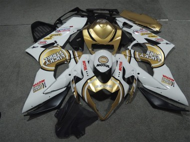 Carénage Moto Suzuki GSXR 1000 K5 05-06 - Blanc Or Lucky Strike Motul