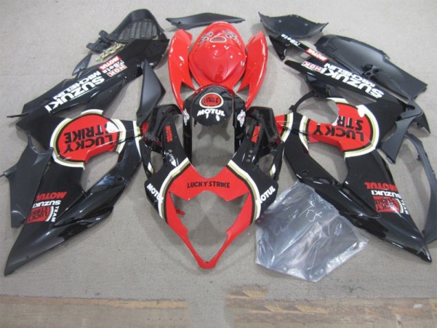 Carénage Moto Suzuki GSXR 1000 K5 05-06 - Noir Lucky Strike Rouge Motul