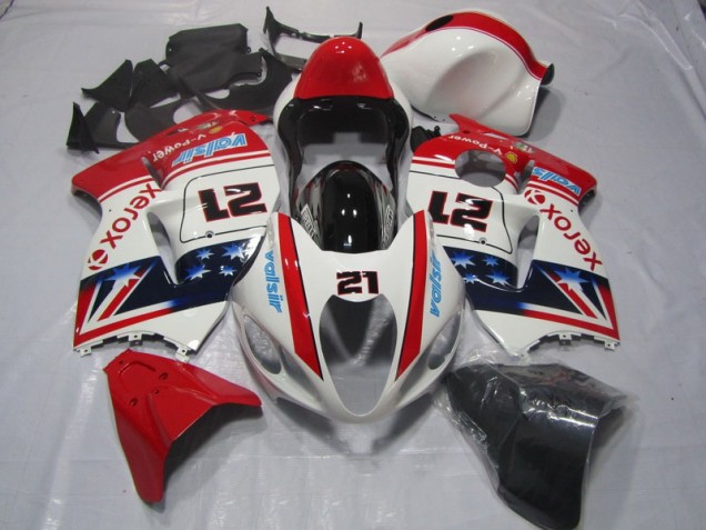 Carénage Moto Suzuki GSXR 1300 Hayabusa 96-07 - Blanc Rouge Xerox 21