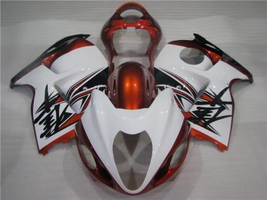 Carénage Moto Suzuki GSXR 1300 Hayabusa 96-07 - Orange Blanc Noir