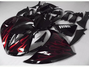 Carénage Moto Yamaha R1 09-11 - Rouge Noir Flamme