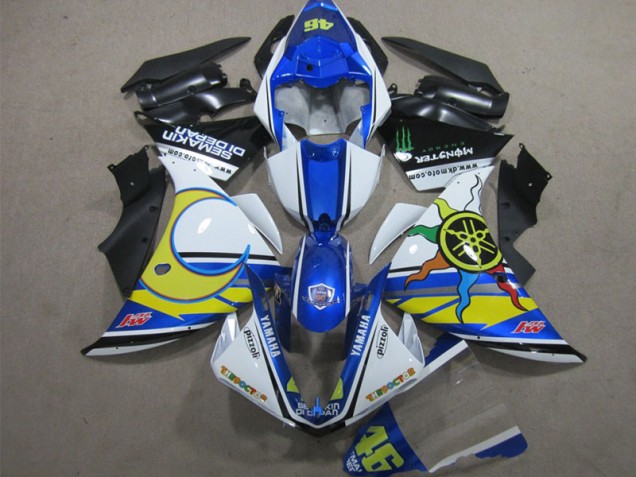 Carénage Moto Yamaha R1 12-14 - Bleu Blanc Jaune 46