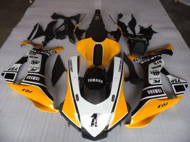 Carénage Moto Yamaha R1 15-19 - Jaune Blanc Noir