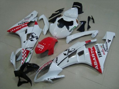 Carénage Moto Yamaha R6 06-07 - Blanc Rouge Abarth