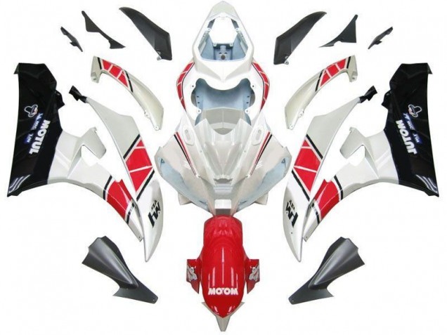 Carénage Moto Yamaha R6 06-07 - Blanc Rouge Noir