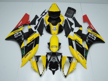 Carénage Moto Yamaha R6 06-07 - Jaune Noir Monster