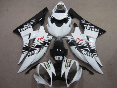 Carénage Moto Yamaha R6 06-07 - Noir Blanc Motul