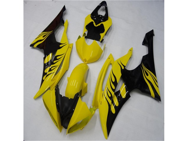 Carénage Moto Yamaha R6 08-16 - Jaune Noir