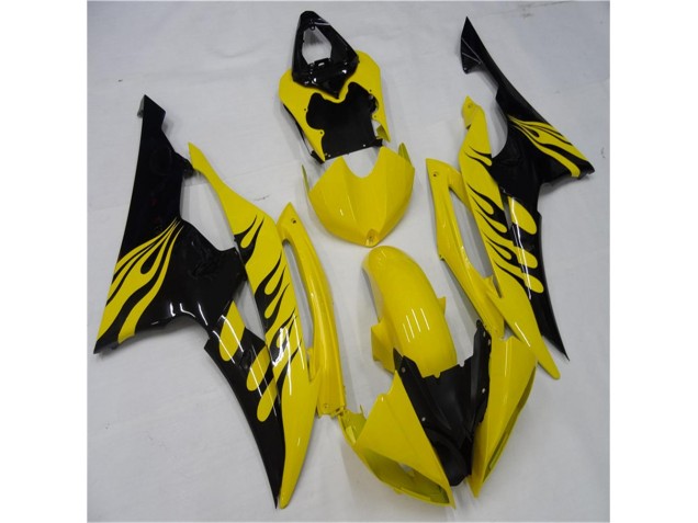 Carénage Moto Yamaha R6 08-16 - Jaune Noir