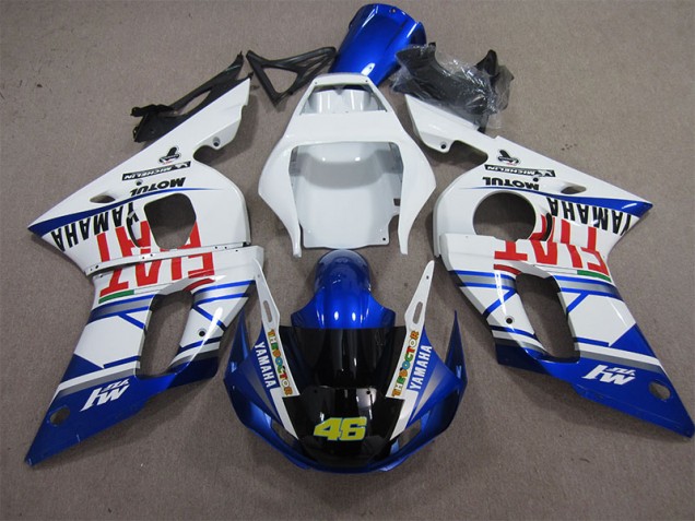 Carénage Moto Yamaha R6 98-02 - Blanc Bleu Fiat 46