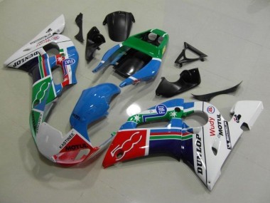 Carénage Moto Yamaha R6 98-02 - Bleu Blanc Vert Rouge Wudy Motul Dunlop