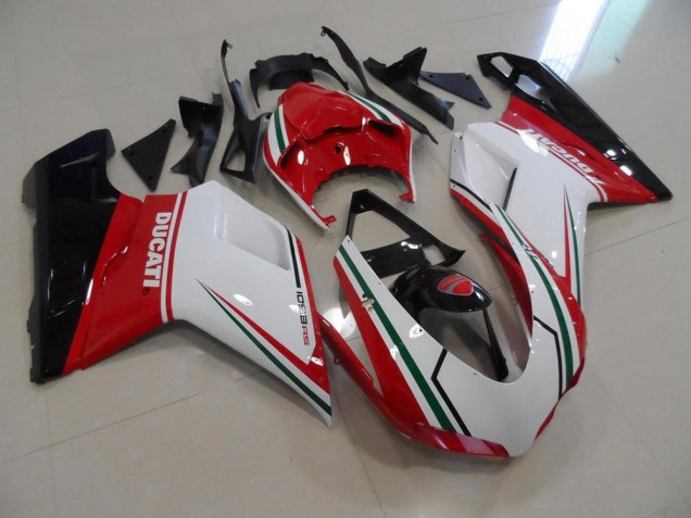 Carénages Moto Ducati 848 1098 1198 07-14 - Rouge Blanc