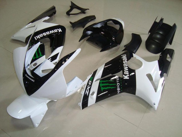 Carénages Moto Kawasaki ZX6R 03-04 - Blanc Monster