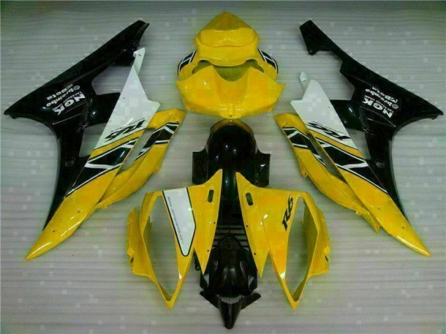 Carénages Moto Yamaha R6 06-07 - Jaune Noir