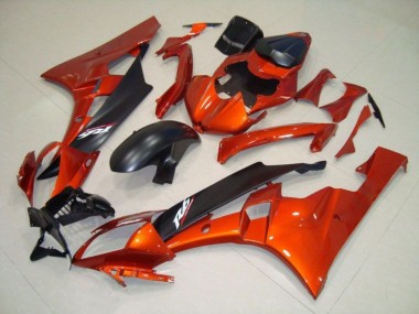 Carénages Moto Yamaha R6 06-07 - Orange Noir Mat